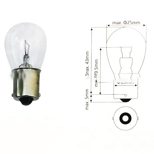 Bóng đèn xi nhan TCM 12V-21W, FD20~30Z5/T6/T3